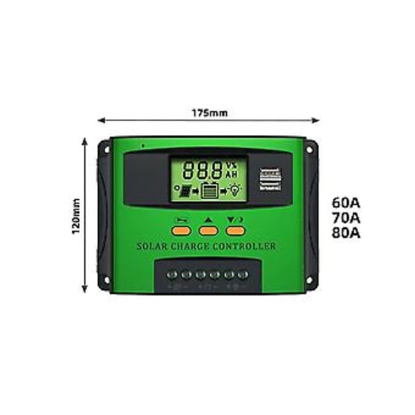 60a Pwm Solar Oplader 12v 24v Auto Tilpasning Opladning Til Solar