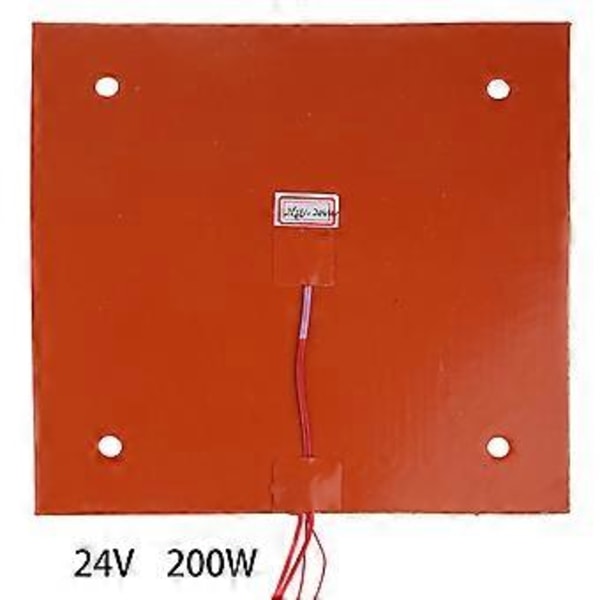 3D Printer Silikone Varmeplade 230x230mm Varmemåtte 24V 200W Printer Opvarmet Seng med Skruehuller Udskiftning