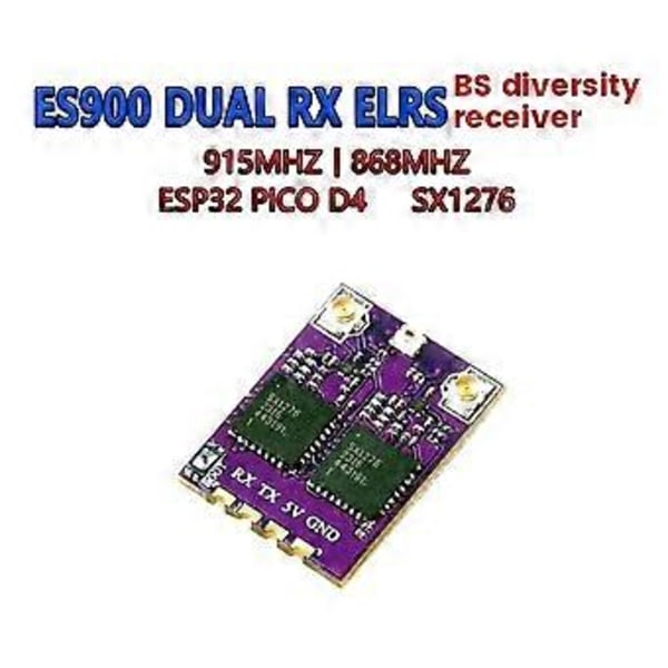 ES900 DUAL RX ELRS Diversity Modtager 868MHz Indbygget TCXO til FPV Langdistance Drone RC Fly