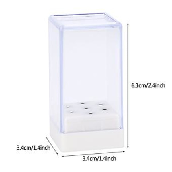 7 Hål Nagelfilsborr Huvuden Bits Hållare Organizer Box Behållare för Nagel Slip Huvuden Display