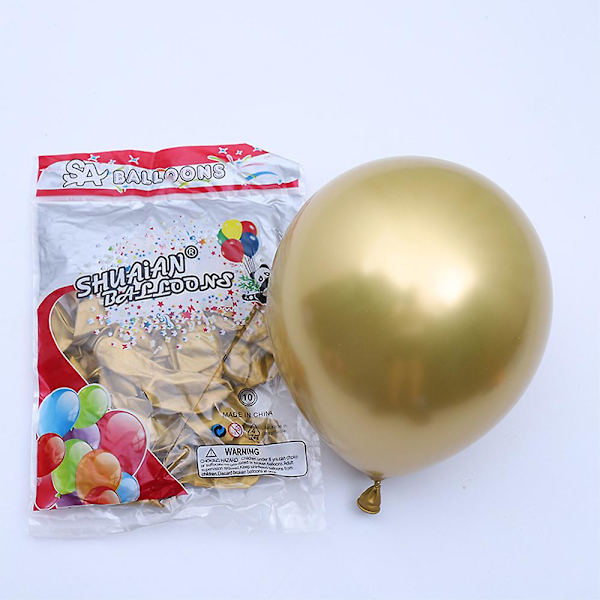 Krom Metal Balloner 50 Stk 12 Tommer Tykke Latex Balloner Til Fødselsdag Bryllupsfest Dekoration Guld