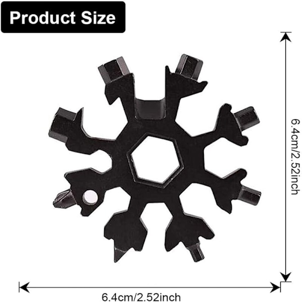 18-in-1-lumikukka-monitoimityökalu, lumiavain, avainruuvimeisseliavain, ruostumattomasta teräksestä valmistettu lumiavain matkustamiseen, retkeilyyn, seikkailuihin, päivittäisiin työkaluihin, joululahjoihin