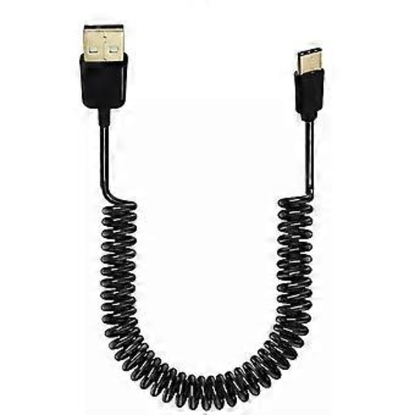 USB 3.1 Typ C Hane till USB 2.0 Hane Spiralkabel Laddningsförlängningskabel