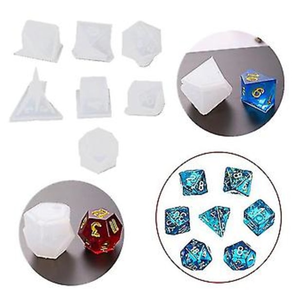 22 st Kristall Epoxy Set Tärningar Korn Filé Multi-specifikation Digitalt Spel Spegel Kristall Epo
