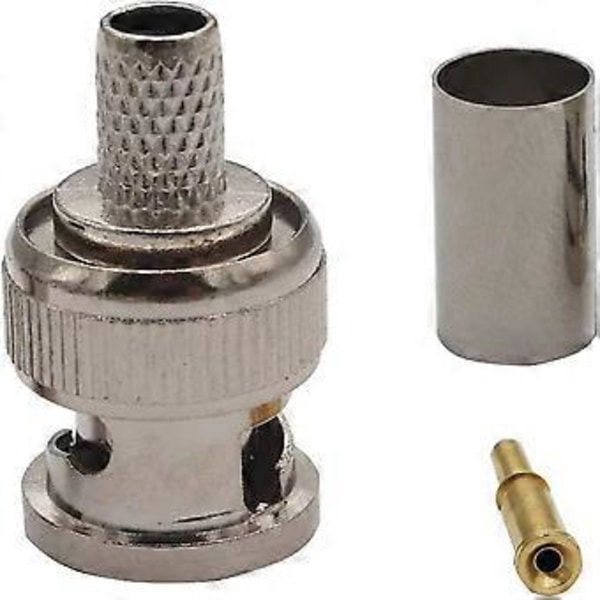 10 X Bnc Krympkontakter För Rg59 Koaxkabel (d-4-)