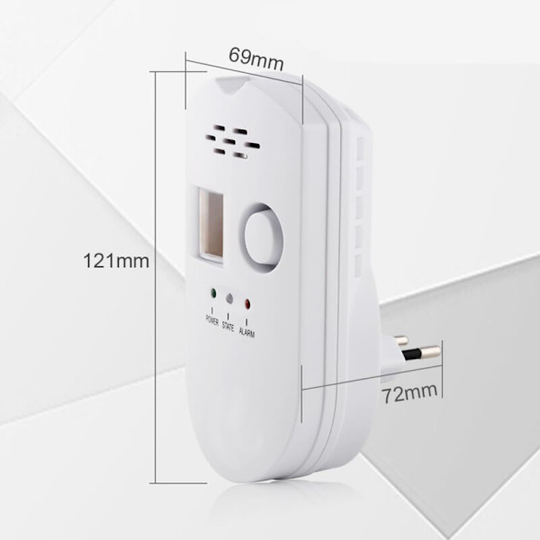 LPG/Naturgas/Kolljusdetektor, Plug-in Sensor Monitor med Ljudlarm och LED-display, för Metan, Propan, Butanbränsle