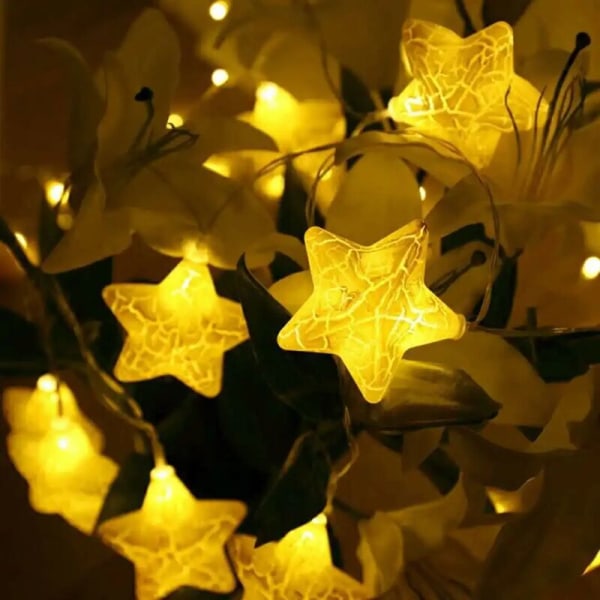 10LED Crack Fairy Star String Lights 1.5m LED String Lights Julelykt Utendørs Hage Bryllupsdekorasjon Ferie