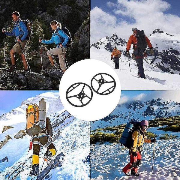 5 Tænders Is-Klamper Crampons - Snegreb Med Klo-Pigge For Sikker Trækkraft I Sort\"