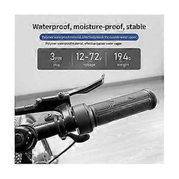 Til 192x Fuld Twist Gashåndtag Elcykel Højre Håndtag Gashåndtag 24v36v48v60v72v Vandtæt/sm Conn
