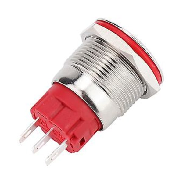 Painonappikytkin DC9-30V 19mm 1NO 1NC Ruostumattomasta teräksestä valmistettu kuori Itselukittuva, litteä pää, itselukittuva kytkin, kestävä metallinappi teollisuuteen ja