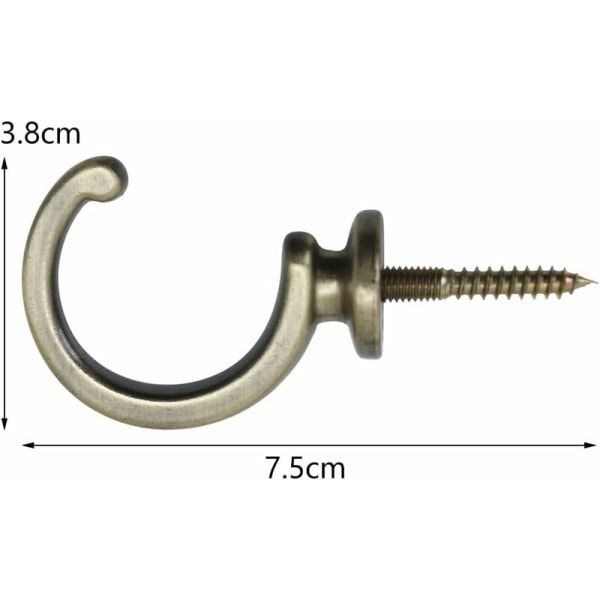 Gardinstangstropper, 1 par gardinstangstropper kroker, gardinstangstropper dekorative kroker, laget av sinklegering, holdbar, utsøkt, egnet for gardiner
