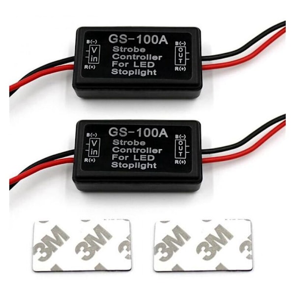 2 stk. Gs-100a bil LED baglygte controller