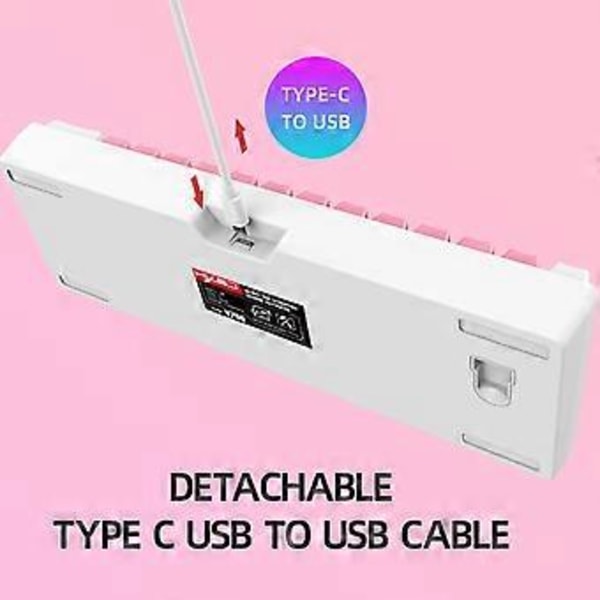 61 Tangenter Bärbar Dator Stationär Trådbundet Gaming Tangentbord Ergonomi Kontor Gamer RGB Bakgrundsbelyst Tangentbord PC Gaming Tillbehör