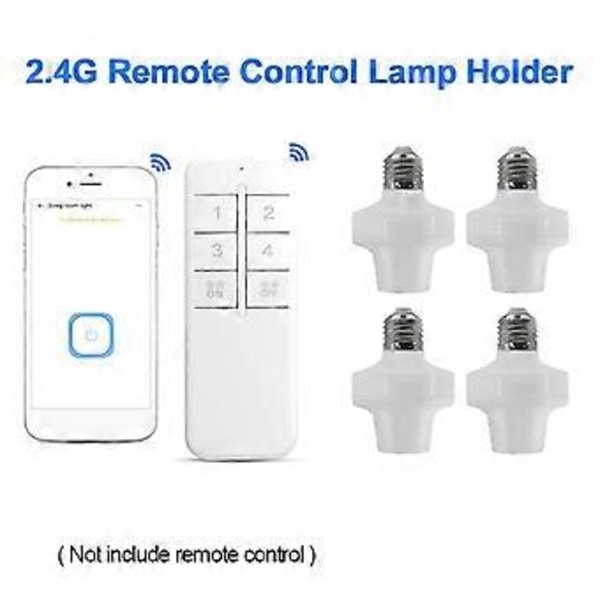 E27 Trådløs Fjernbetjening Lys Lampeholder Smart Pære Adapter LED Lampeholdere Smart Enhed til LED Pære