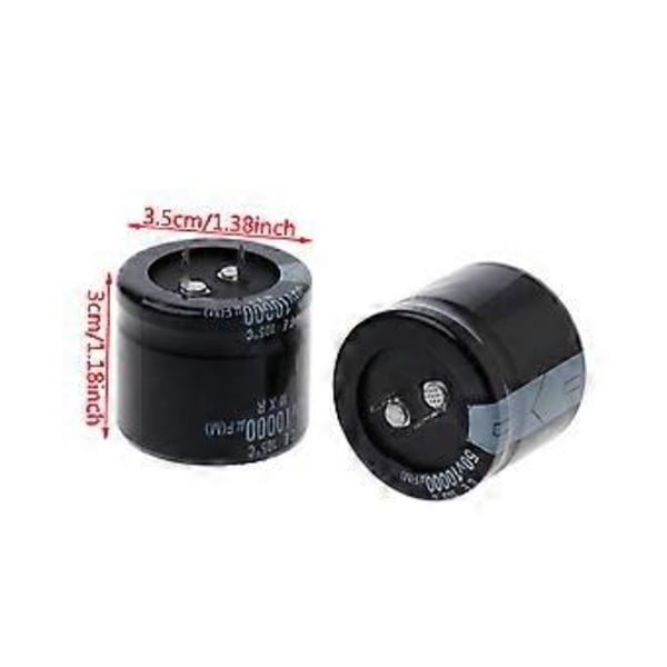 2 stk. 10000uF 50V Kapacitans Snap-in Aluminium Elektrolytisk Radial Kondensator