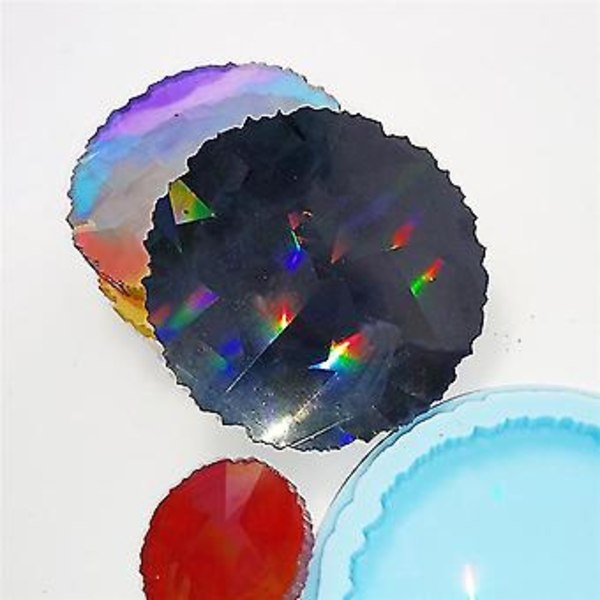 Holografisk Lys Og Skygge Kop Pad Måtte Krystal Epoxy Resin Form, A