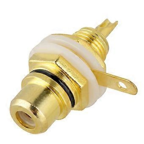 10 stk. Gullbelagt RCA Jack Terminal Hunnkontakt HIFI Audio Connector (Svart)