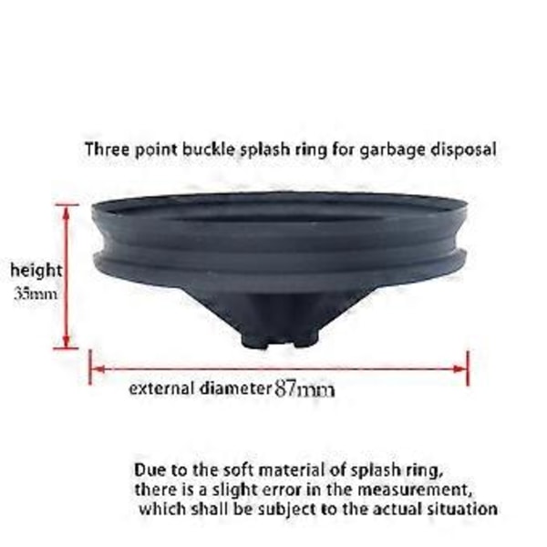2 stk. Silikon Avfallskvern Anti-sprut Deksel 87mm Ytre Diameter Passer for Matavfallskvern