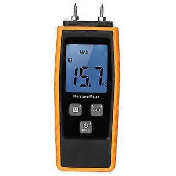 Handhållen Mini Fuktmätare Digital LCD Träfuktmätare Fuktdetektor för Virke Trä Gips Växter Gipsskivor Tegelbruk