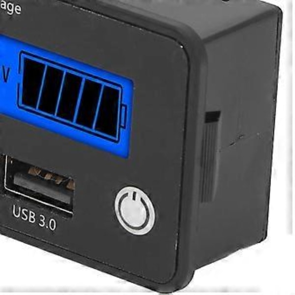 Digitaalinen akun valvontalaite LCD-näytöllä DC 8–30 V USB Type C -portti Akun kapasiteetin jännitemittari autolle moottoripyörälle veneelle