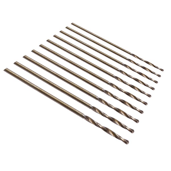 1mm Rundskaft HSS Bor Sæt Rundskaft Spiral Bor Træ Metal Kit 10stk
