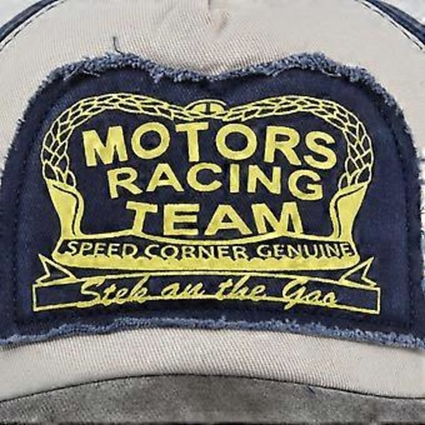 Baseballkasket med graffitiprint MOTORS printet kasket patch stof baseballkasket farvematchende kasket CP864