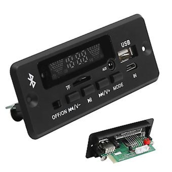 02CABT Dekoderkort Universell WAV-avkodningsmodul MP3-dekoderkort med Bluetooth-samtal, Svart