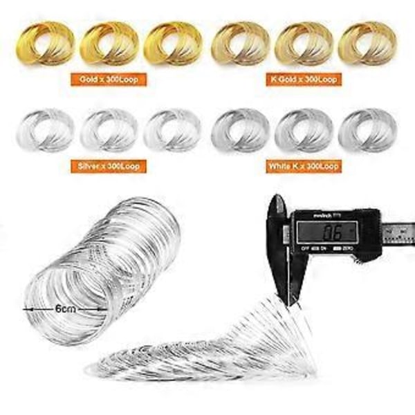 Memory Beading Wire Smykketråd Stål Memory Wire Beading Wire til Smykkefremstilling Armbånd 1200 Løkker 4 Farver