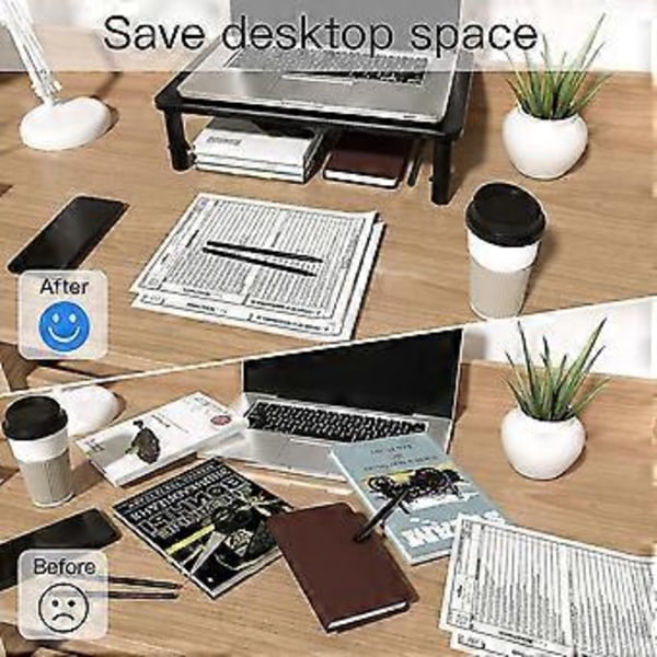 Hæve-/sænkebord til stationær computer, justerbar laptop-skrivebordshøjde, ergonomisk metalskærmholder med mesh-platform til laptop, computer