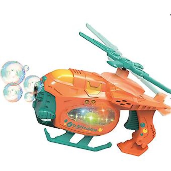 Helikopter Bubbelmaskin Med Bubu-ljud Och LED-lampor, Automatisk Bubbelmaskin Kreativ Bubble Maker Gåva För Pojkar Flickor (d-4-)