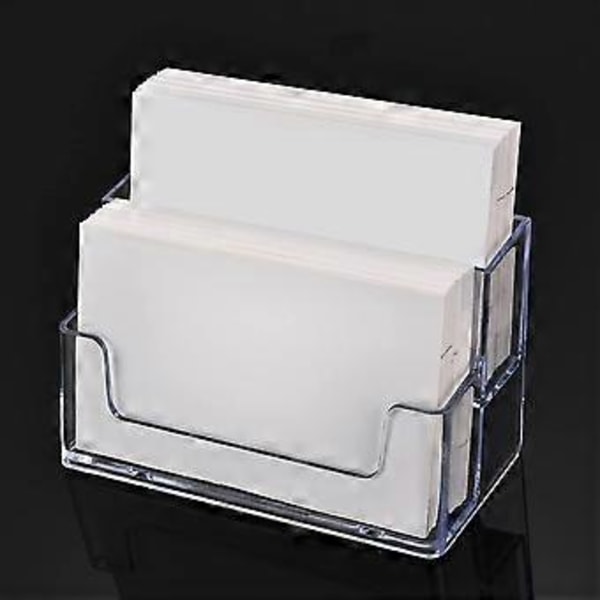 2 Pak Klar Visitkortholder 2 Niveauer Plastikkort Stand Organizer (4-d-w)