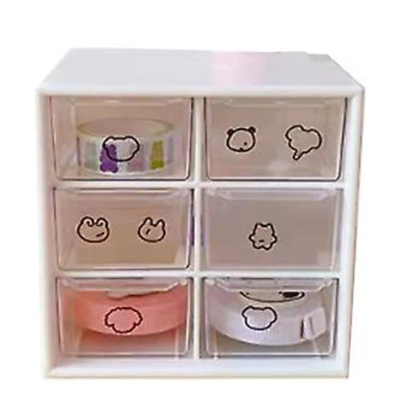 Skrivebordsskuffe Organizer Boks 6 Skuffe Multi Funktionel Kosmetik Opbevarings Organizer Etui