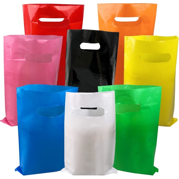 Plastpåsar för presenter - Starka och hållbara godispåsar för fester (färgglada)