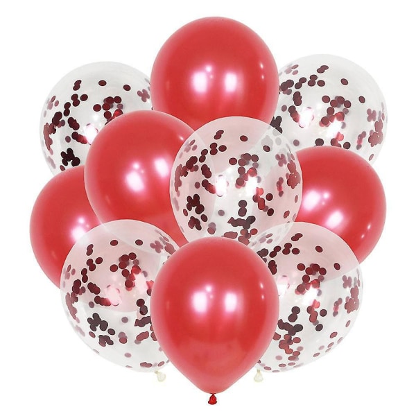 60-pack 12 tum, pärlfärgade ballonger+paljetter Ballong | Latexballonger | Festballonger Röda