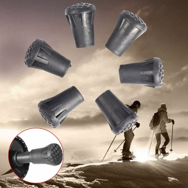 6 stk Trekking Pole Tips Trekking Pole Caps Gummi End Tips Walking Feet Trekking Tips for Walking Hiking Trekking Poles