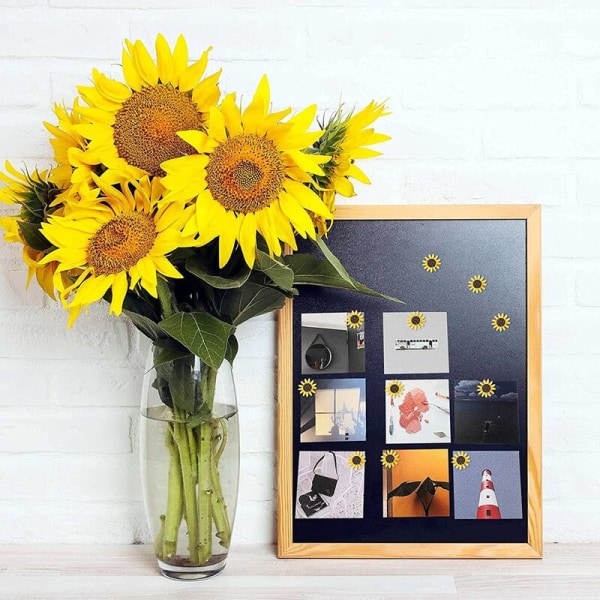 Solsikke trykknapper Solsikke trykknapper Blomster kork trykknapper Solsikke trykknapper for bilder veggkart (40 stk sett)