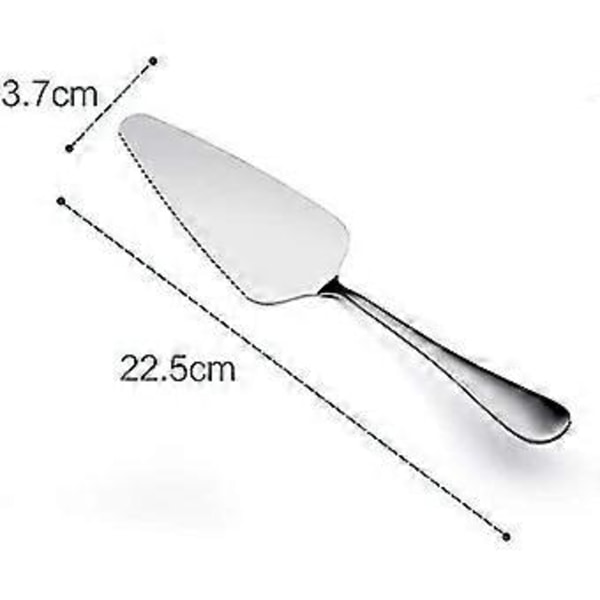 2-pack Tårtspade, pizzaspade, tandad kant rostfritt stål tårtserveringsspatlar (4-d-1)