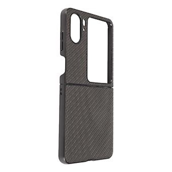Kolfibertextur Vikbar Telefon Skyddsfodral Mobiltelefonskydd för Oppo Find N2 Flip Svart