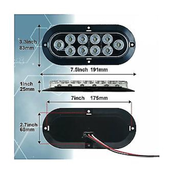 6 Tum LED Set Blinkers Broms Bil Tillbehör Gul
