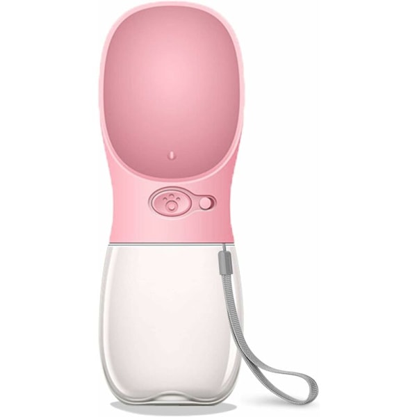 Hunde Vandboks, Bærbar Vandtæt Hvalpe Vanddispenser med Dyrefoder, Udendørs Gåture, Vandreture, Rejser (350ML, Pink)-Fei Yu