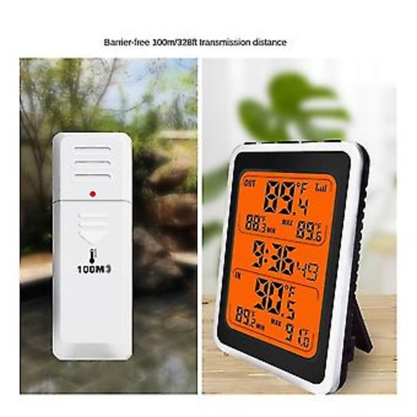 Digital Temperatur- och Luftfuktighetsmätare Inomhus Utomhus Elektronisk Med Alarm C