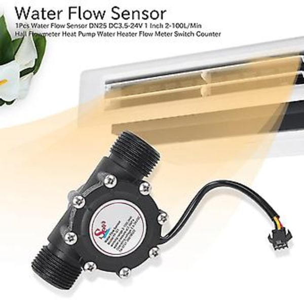 1 stk. Flowsensor Dn25 3,5-24v 1 Tomme 2-100l/min Flowmåler Pumpe Er Flow