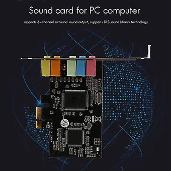 PCIe Lydkort PCI-e X1 Cmi8738 Chip 32/64 Bit Lydkort Stereo 5.1 Kanal Stasjonær Innebygd Lyd