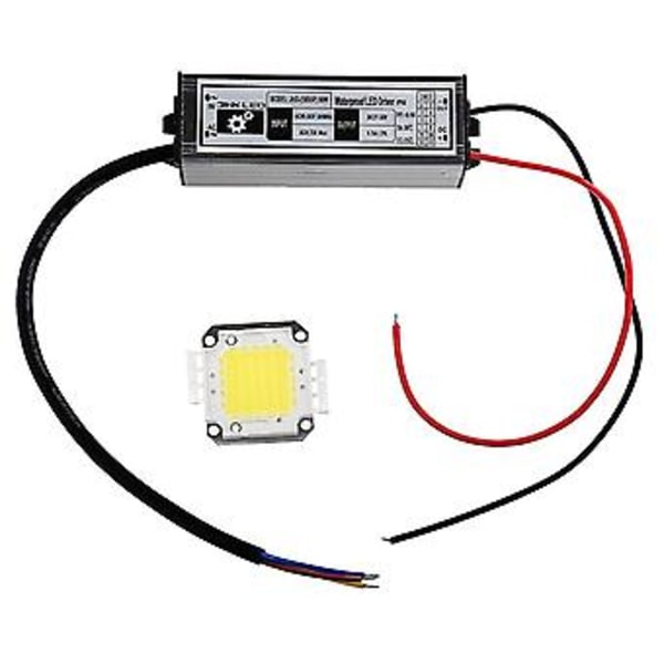 50W Hög Vit LED Lampa + Drivrutinsadapter Drivrutin Glödlampa