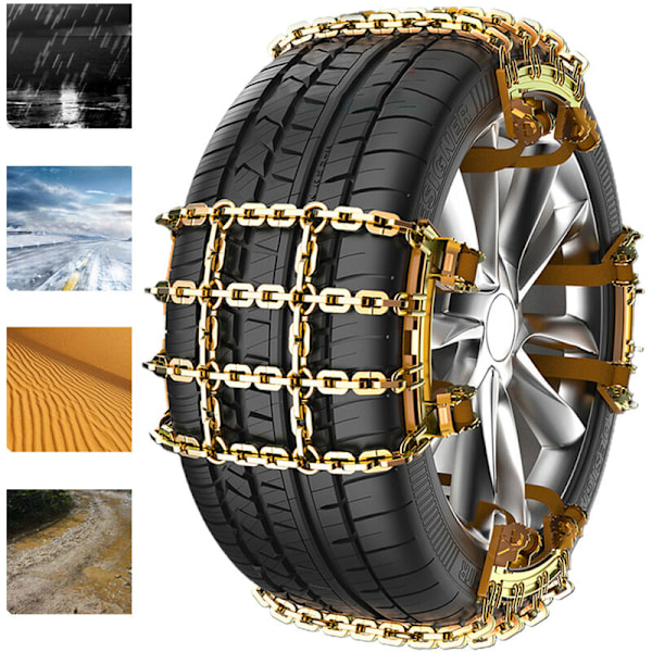 Snow Chain, Car Tire Snow Chain SUV Vehicle Mud Emergency Stainless Steel Anti-Slip Strap - 1pc 215-285mm