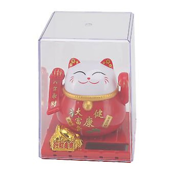 Solar Arm Vinkende Lykkekatt, Solenergi Vinkende Katt Formue Velkomst Lykkekatt Ornament Lykkepenger Katt Ornament Dekor Bygget for Profesjonelle