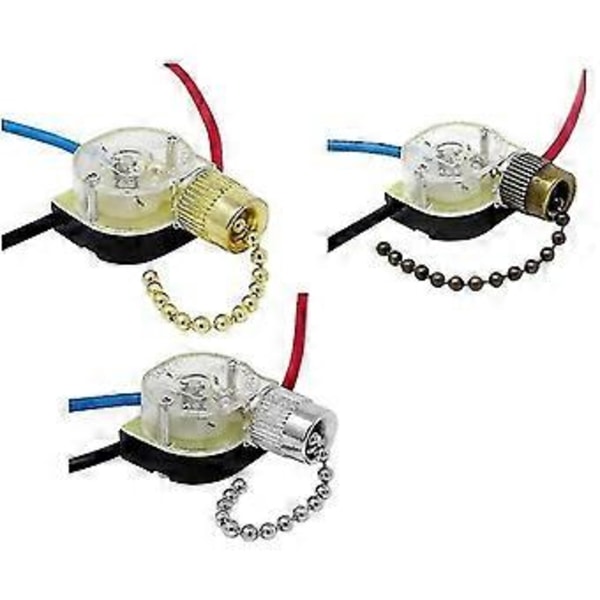 3 kpl Kattotuulettimen valokytkin Ze-110 Tuulettimen kytkin 3-nopeuksinen tuulettimen kytkin Kattokytkin R
