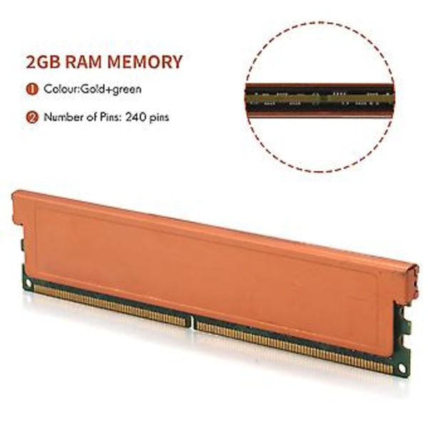 2GB DDR2 RAM-minne 1066MHz PC2 8500 1.8V PC RAM Memoria 240 Pins for stasjonær PC DIMM 240Pins