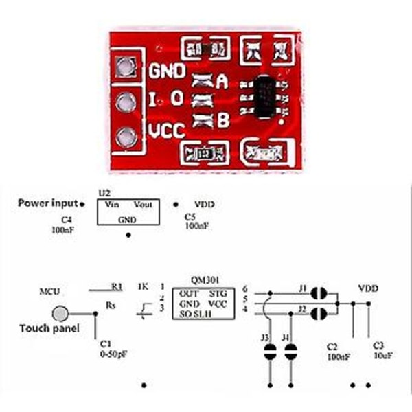 100st Ttp223 Touch Key Switch Modul Beröringsknapp Kondensator Typ Enkelkanal Självlåsande Till