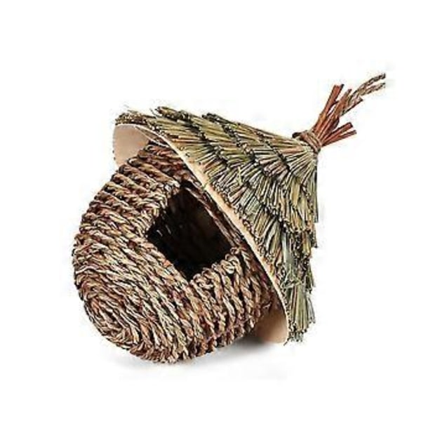 Fuglehus, 3 stk. håndvevde hengende kolibrihus for hekking, naturlig gressfuglrede for hage